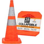Collapsible Cone: Plastic, Orange (MOQ=1, Pkg Qty=1)