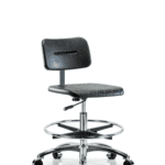Core Polyurethane Chair Chrome - Medium Bench Height with Chrome Foot Ring & Casters