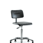 Core Polyurethane Chair Chrome - Medium Bench Height with Chrome Foot Ring & Stationary Glides