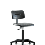 Core Polyurethane Chair - Medium Bench Height with Chrome Foot Ring & Stationary Glides