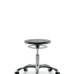 Class 10 Huron Polyurethane Clean Room Stool - Desk Height with Casters in Black Polyurethane