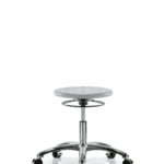 Class 10 Huron Polyurethane Clean Room Stool - Desk Height with Casters in Gray Polyurethane