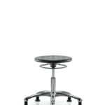 Class 10 Huron Polyurethane Clean Room Stool - Desk Height with Stationary Glides in Black Polyurethane