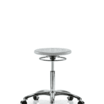 Class 10 Huron Polyurethane Clean Room Stool - Medium Bench Height with Casters in Gray Polyurethane