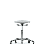 Class 10 Huron Polyurethane Clean Room Stool - Medium Bench Height with Stationary Glides in Gray Polyurethane