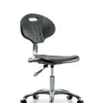 Class 10 Erie Polyurethane Clean Room Chair - Desk Height with Casters in Black Polyurethane