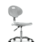 Class 10 Erie Polyurethane Clean Room Chair - Desk Height with Casters in Gray Polyurethane