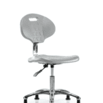 Class 10 Erie Polyurethane Clean Room Chair - Desk Height with Stationary Glides in Gray Polyurethane