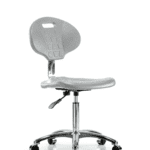 Class 10 Erie Polyurethane Clean Room Chair - Medium Bench Height with Casters in Gray Polyurethane