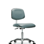 Class 10 Clean Room Vinyl Chair Chrome - Desk Height with Casters in Storm Supernova Vinyl