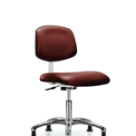 Class 10 Clean Room Vinyl Chair Chrome - Desk Height with Stationary Glides in Borscht Supernova Vinyl