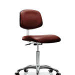 Class 10 Clean Room Vinyl Chair Chrome - Medium Bench Height with Casters in Borscht Supernova Vinyl