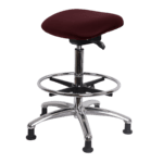 Class 100 Clean Room Vinyl Sit-Stand - Standing Height with Chrome Foot Ring Stationary Glides in Borscht Supernova Vinyl