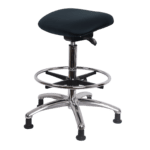 Class 100 Clean Room Vinyl Sit-Stand - Standing Height with Chrome Foot Ring Stationary Glides in Storm Supernova Vinyl
