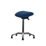 Class 100 Clean Room Vinyl Sit-Stand - Standing Height with Stationary Glides in Bluebird Voyager Vinyl