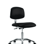 Class 10 Clean Room/ESD Vinyl Chair - Desk Height with ESD Casters in ESD Black Vinyl