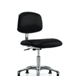 Class 10 Clean Room/ESD Vinyl Chair - Desk Height with ESD Stationary Glides in ESD Black Vinyl