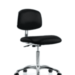 Class 10 Clean Room/ESD Vinyl Chair - Medium Bench Height with ESD Casters in ESD Black Vinyl