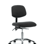 Fabric ESD Chair - Desk Height with ESD Casters in ESD Black Fabric