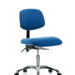 Fabric ESD Chair - Desk Height with ESD Casters in ESD Blue Fabric