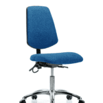 Fabric ESD Chair - Desk Height with Medium Back & ESD Casters in ESD Blue Fabric