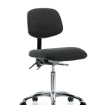 Fabric ESD Chair - Medium Bench Height with ESD Casters in ESD Black Fabric