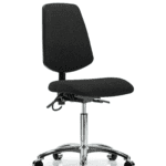 Fabric ESD Chair - Medium Bench Height with Medium Back & ESD Casters in ESD Black Fabric