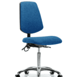Fabric ESD Chair - Medium Bench Height with Medium Back & ESD Casters in ESD Blue Fabric